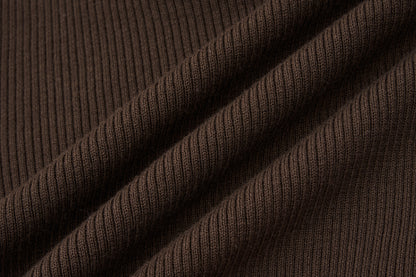 13DE MARZO Snow Bear Asymmetric Cuff Top Brown