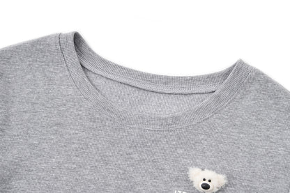13DE MARZO Mini Bear Slim Fit Top Grey