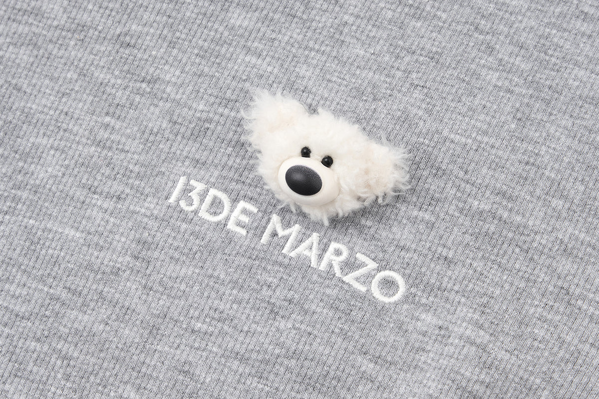 13DE MARZO Mini Bear Slim Fit Top Grey