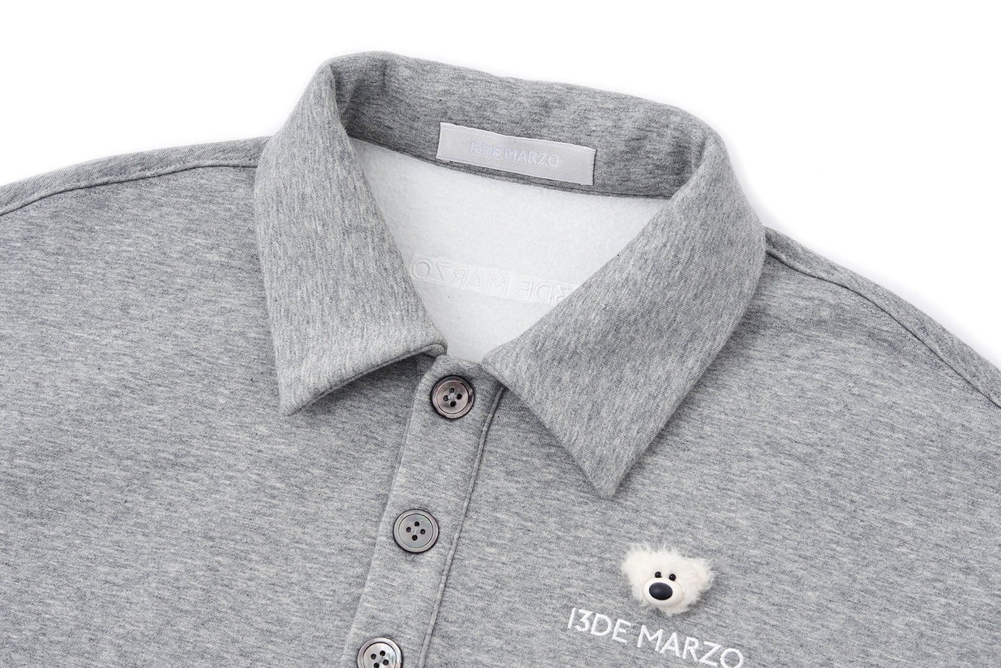13DE MARZO Polo Long Sleeve Sweatshirt Grey