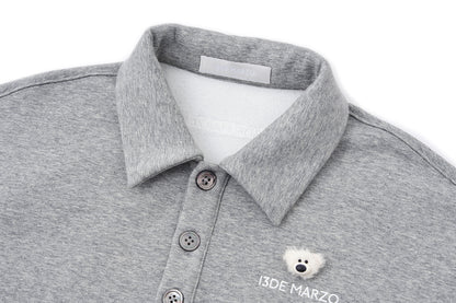 13DE MARZO Polo Long Sleeve Sweatshirt Grey