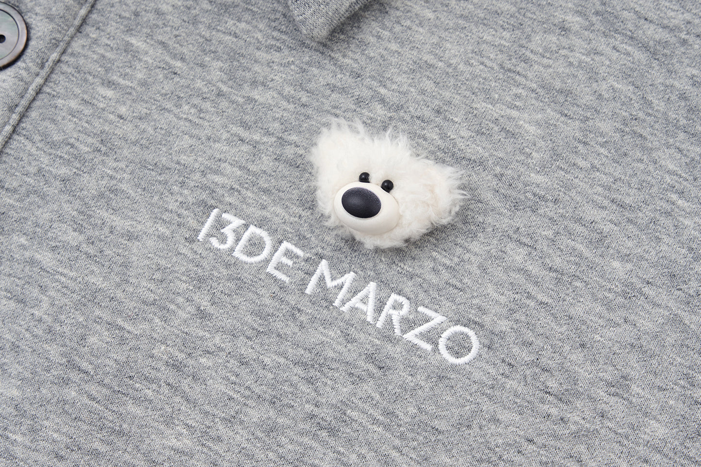 13DE MARZO Polo Long Sleeve Sweatshirt Grey