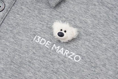 13DE MARZO Polo Long Sleeve Sweatshirt Grey