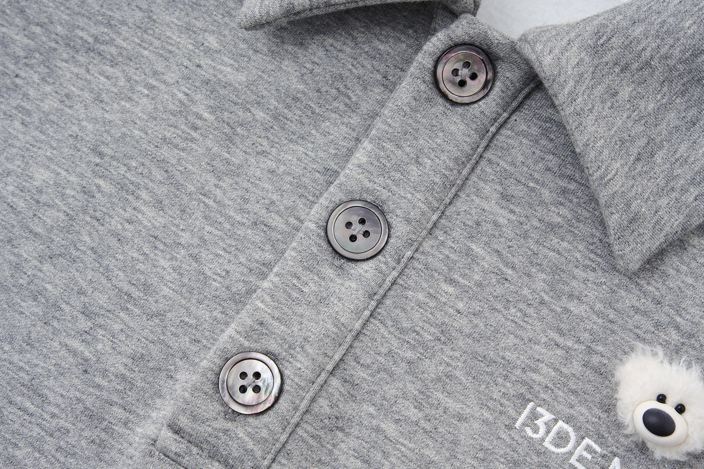 13DE MARZO Polo Long Sleeve Sweatshirt Grey