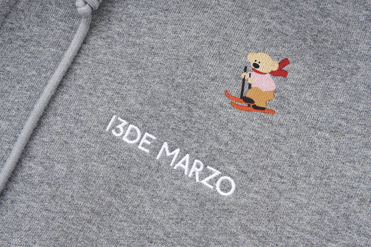 13DE MARZO Snow Bear Hoodie Grey