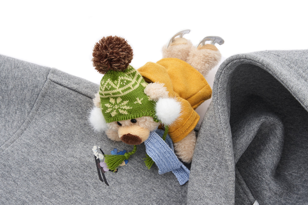 13DE MARZO Snow Bear Hoodie Grey