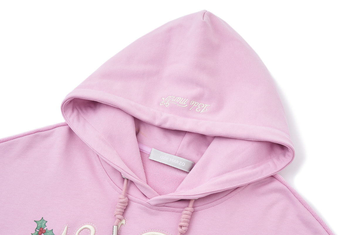 13DE MARZO Crystal Ball Print Hoodie Pink