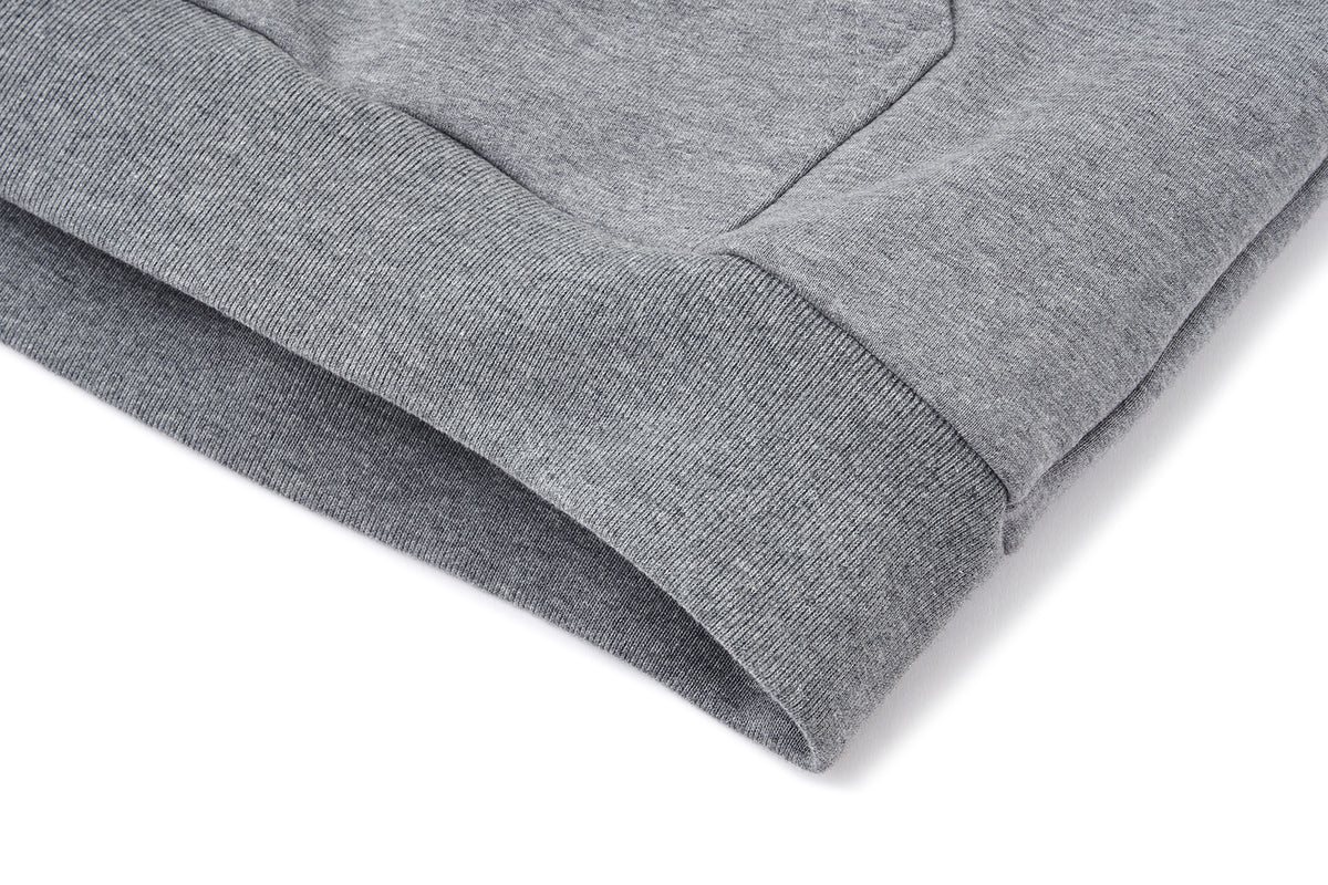 13DE MARZO All-Over Flocked Bear Zipper Hoodie Grey