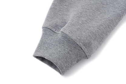 13DE MARZO All-Over Flocked Bear Zipper Hoodie Grey