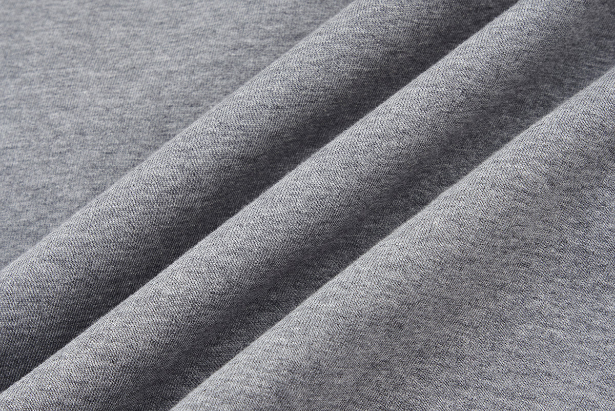 13DE MARZO All-Over Flocked Bear Zipper Hoodie Grey
