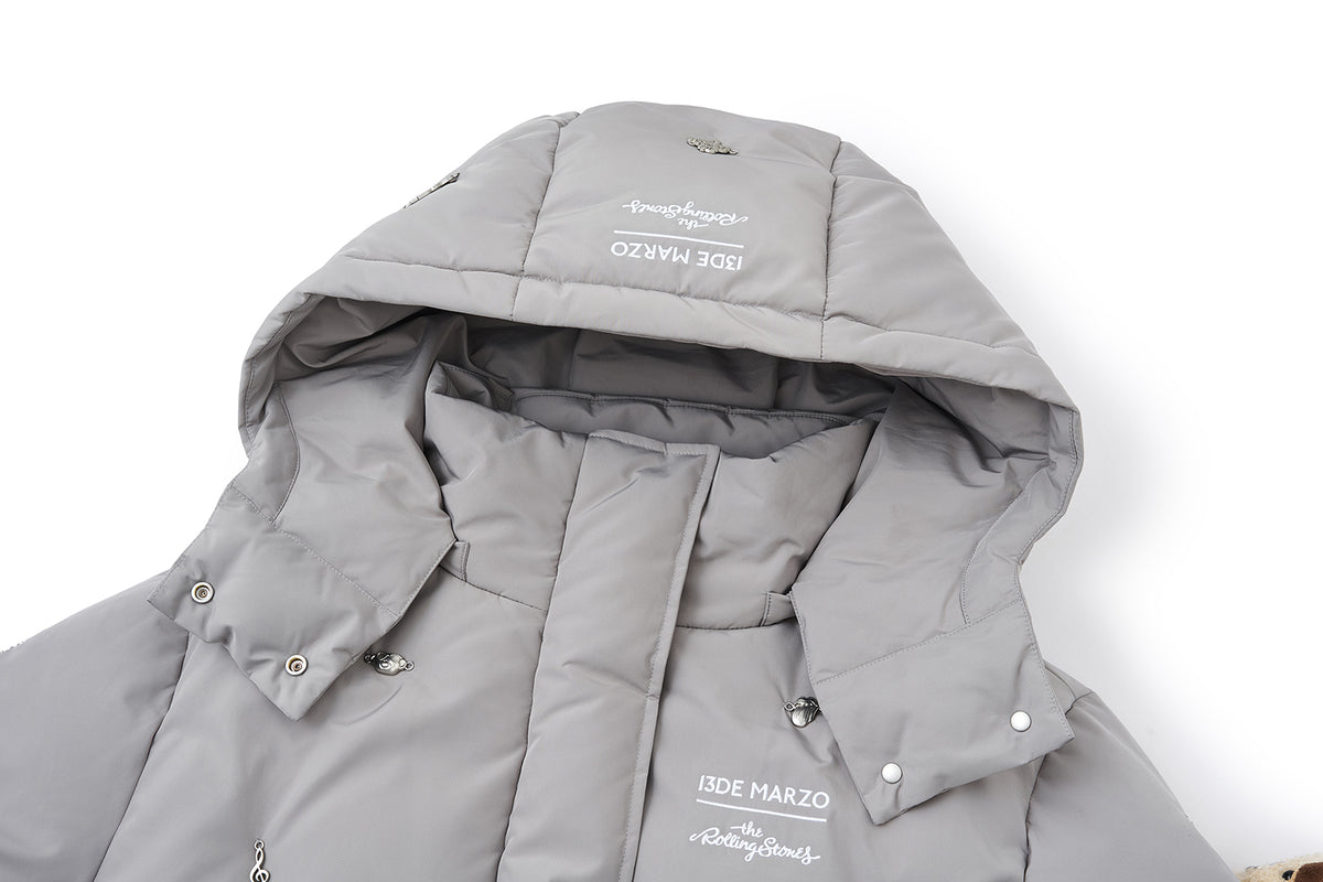 13DE MARZO Rolling Stones Down Jacket Grey