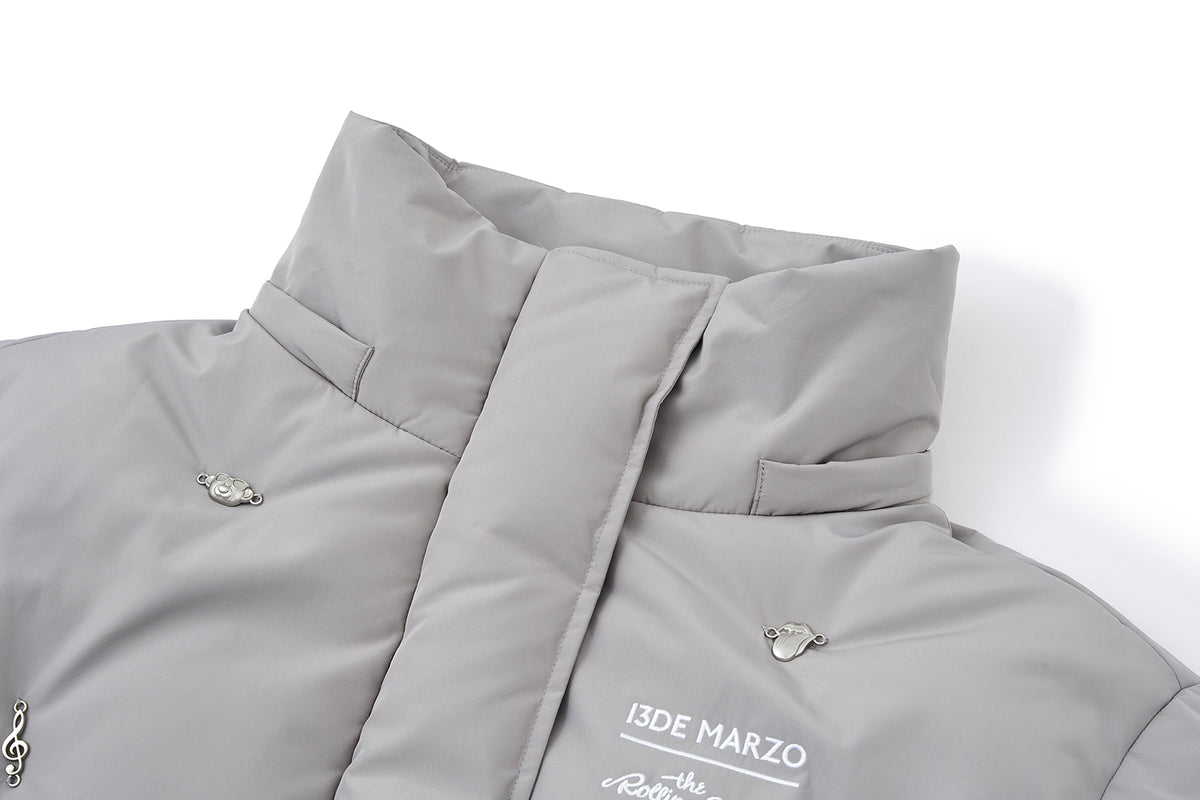 13DE MARZO Rolling Stones Down Jacket Grey