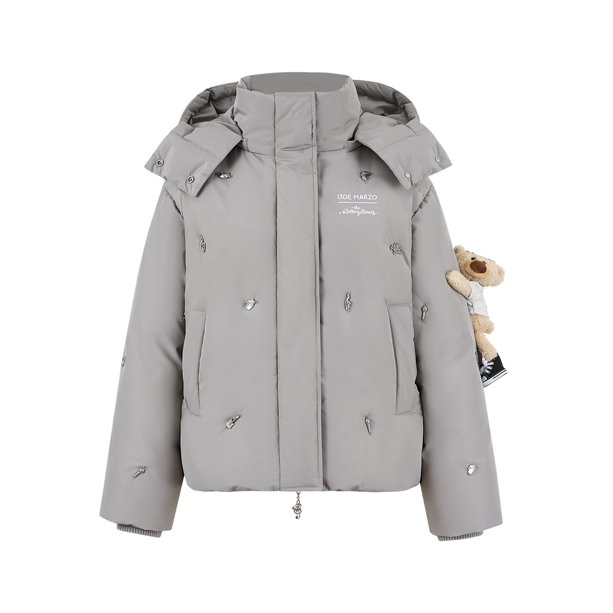 13DE MARZO Rolling Stones Down Jacket Grey