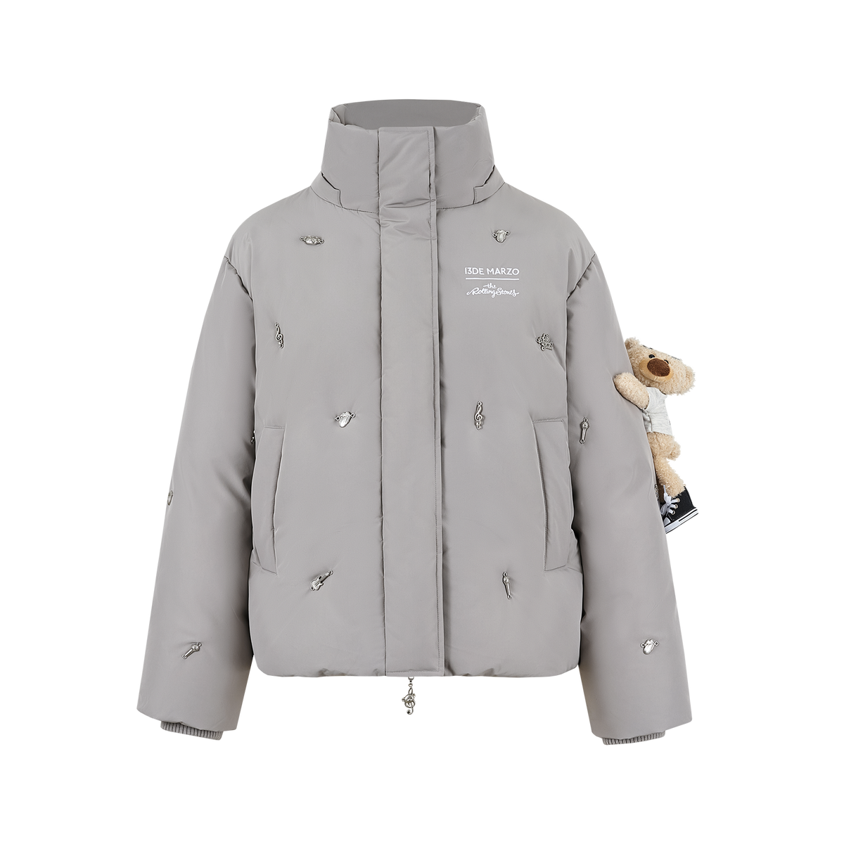 13DE MARZO Rolling Stones Down Jacket Grey