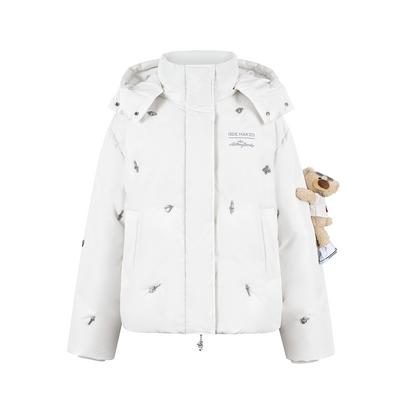 13DE MARZO Rolling Stones Down Jacket White