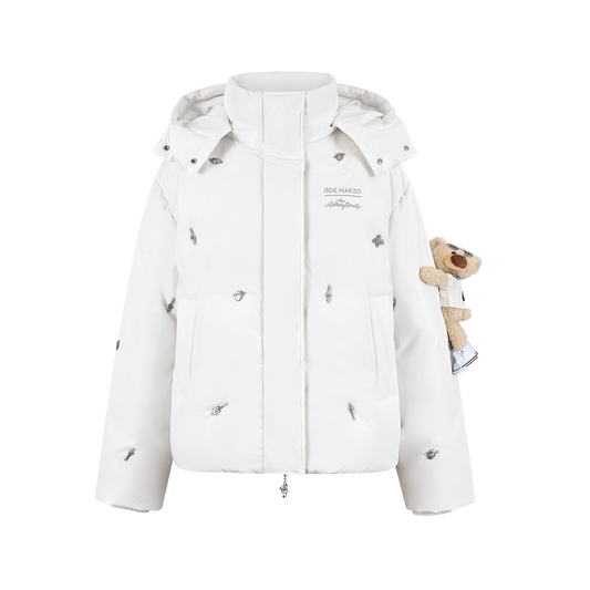 13DE MARZO Rolling Stones Down Jacket White