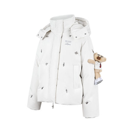 13DE MARZO Rolling Stones Down Jacket White
