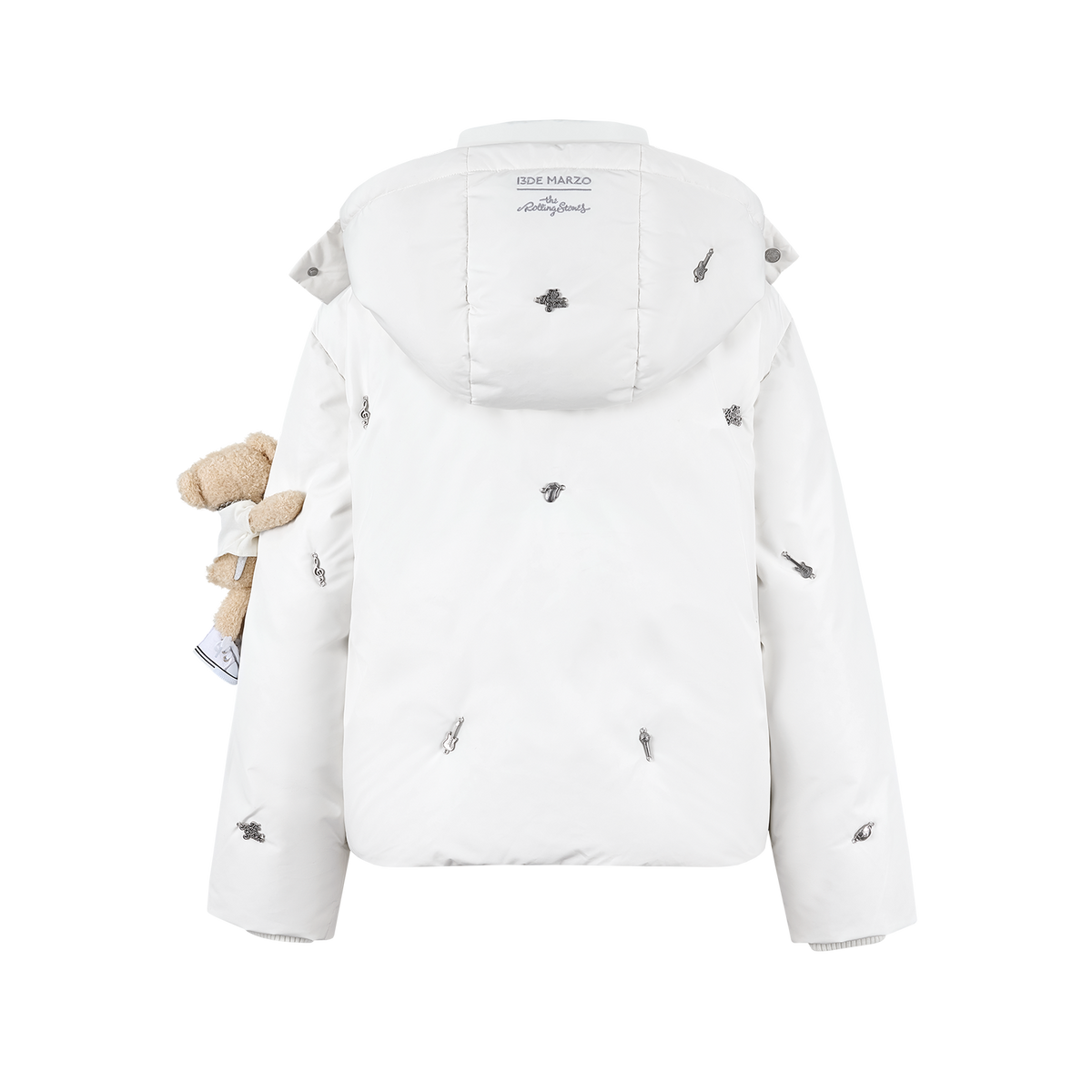 13DE MARZO Rolling Stones Down Jacket White