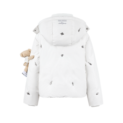 13DE MARZO Rolling Stones Down Jacket White