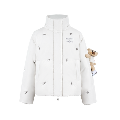 13DE MARZO Rolling Stones Down Jacket White