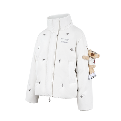 13DE MARZO Rolling Stones Down Jacket White