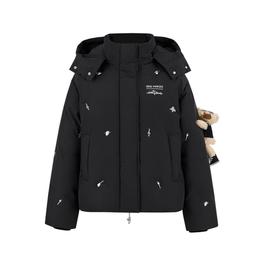 13DE MARZO Rolling Stones Down Jacket Black