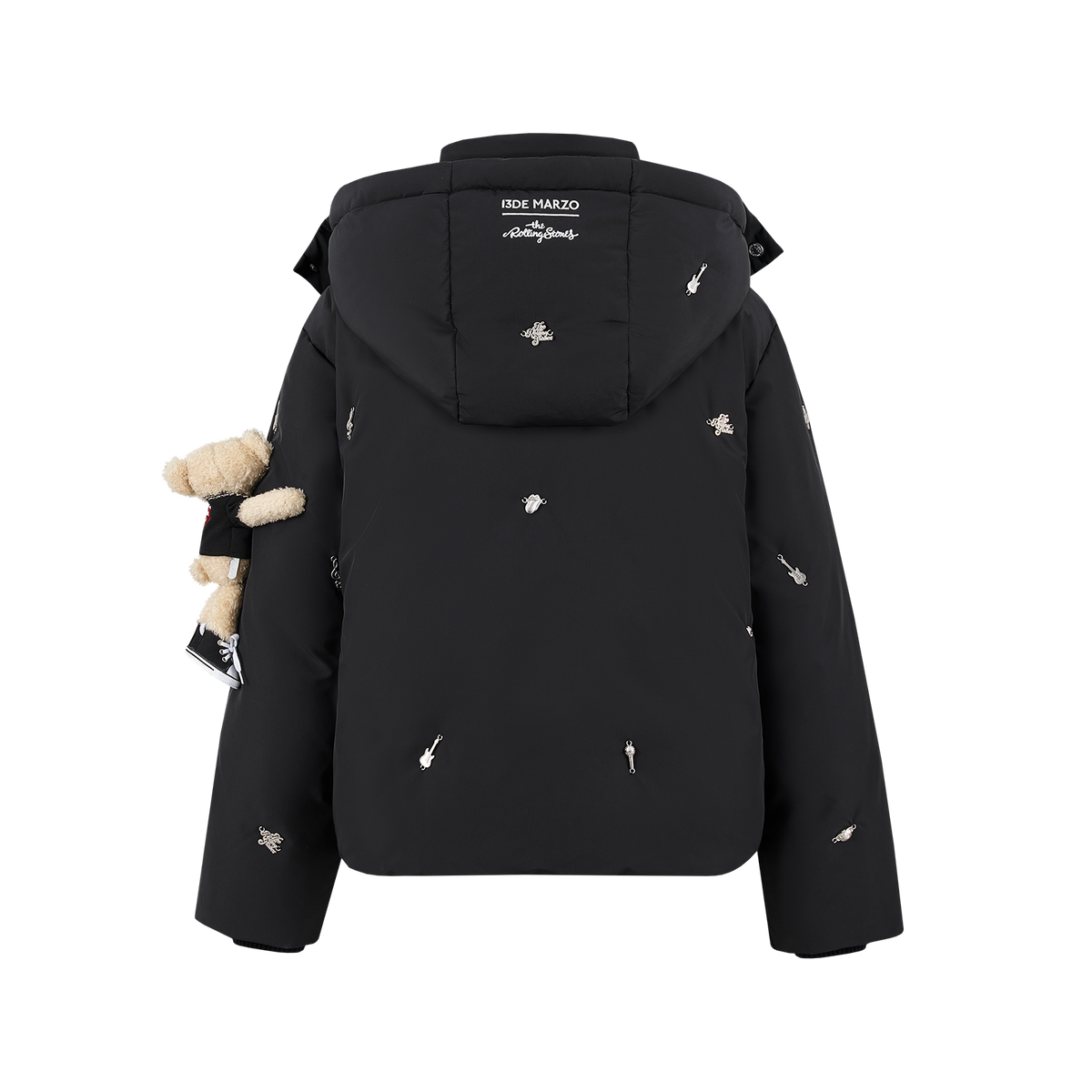 13DE MARZO Rolling Stones Down Jacket Black