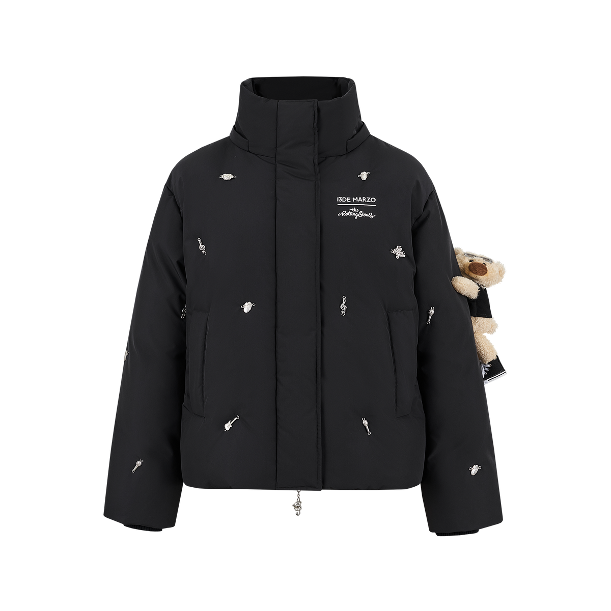 13DE MARZO Rolling Stones Down Jacket Black