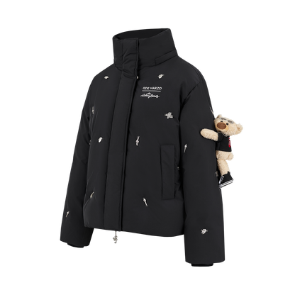 13DE MARZO Rolling Stones Down Jacket Black