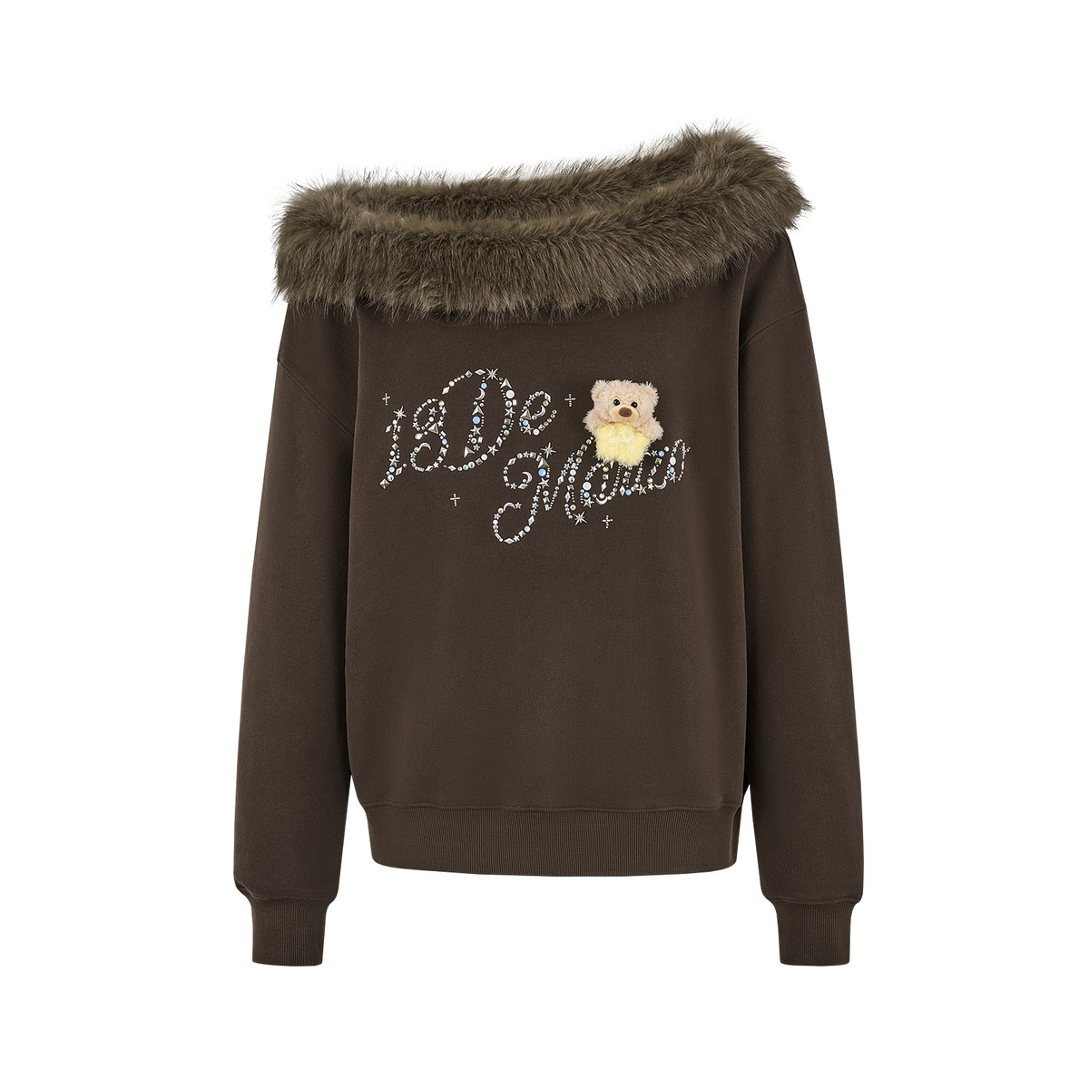 13DE MARZO Shimmer Logo Sweatshirt Brown