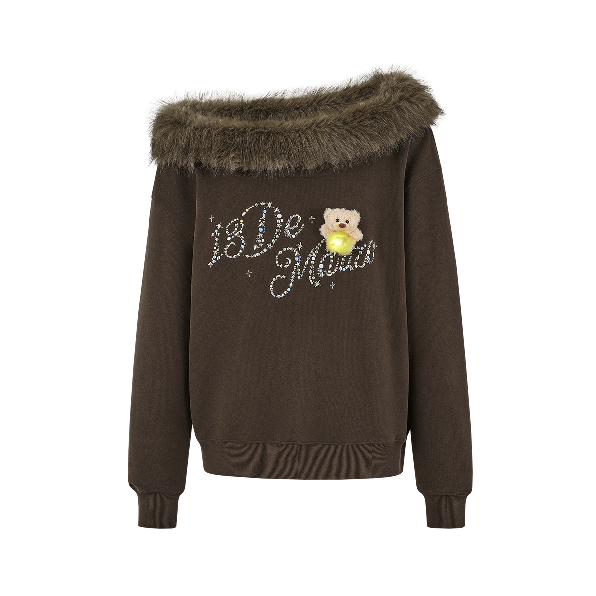 13DE MARZO Shimmer Logo Sweatshirt Brown