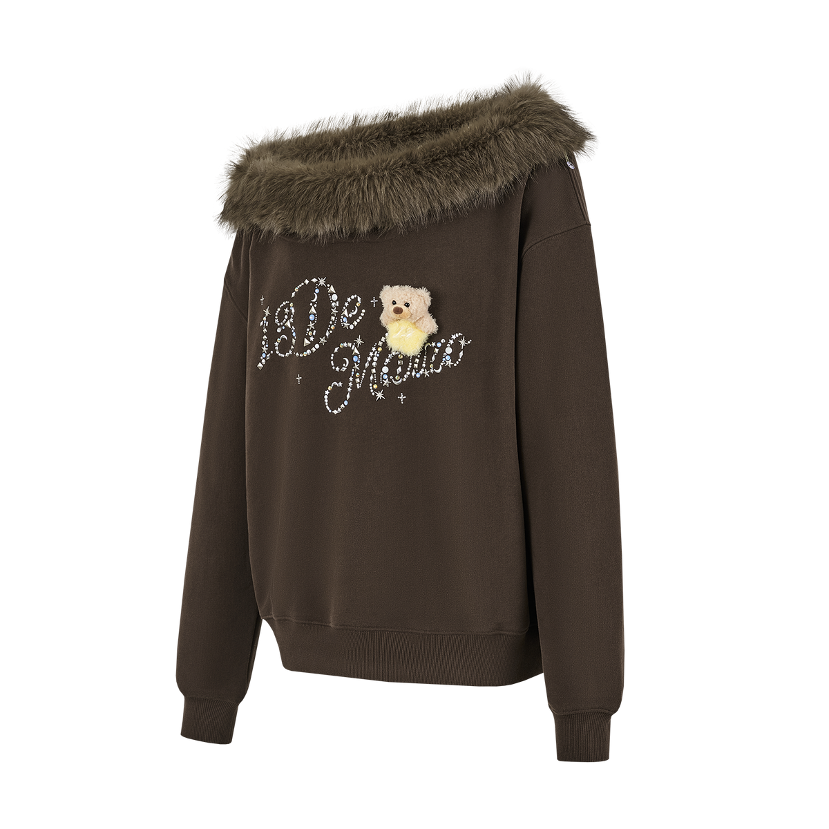 13DE MARZO Shimmer Logo Sweatshirt Brown