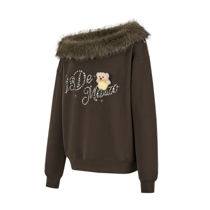 13DE MARZO Shimmer Logo Sweatshirt Brown