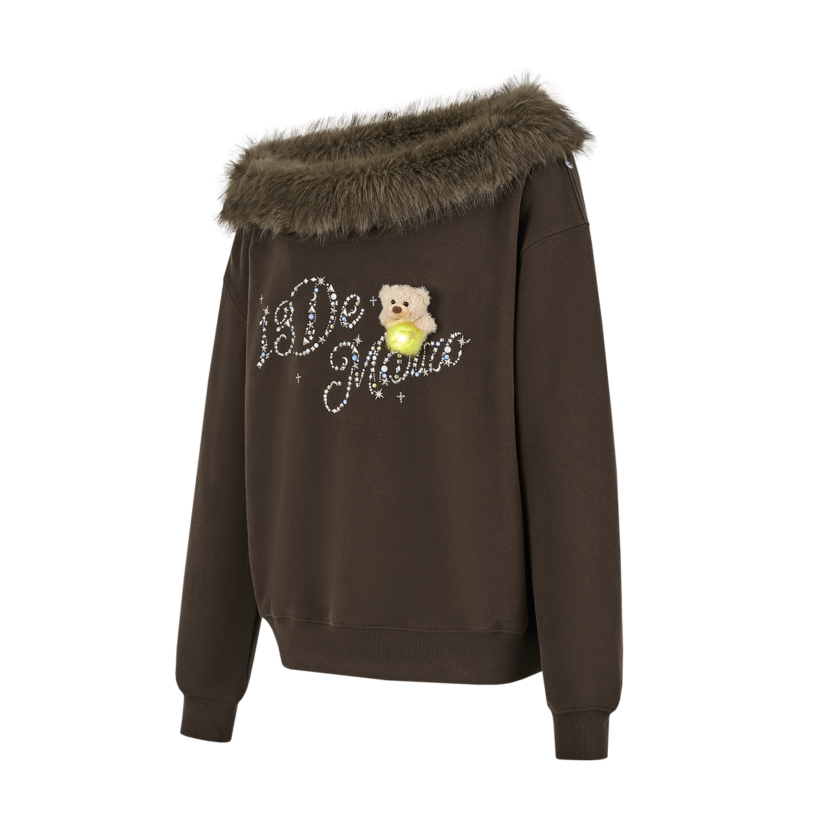 13DE MARZO Shimmer Logo Sweatshirt Brown