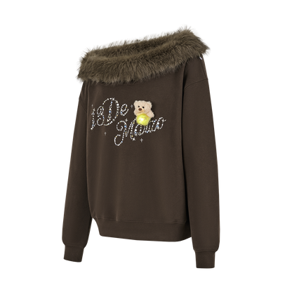 13DE MARZO Shimmer Logo Sweatshirt Brown