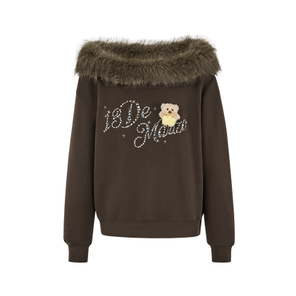 13DE MARZO Shimmer Logo Sweatshirt Brown