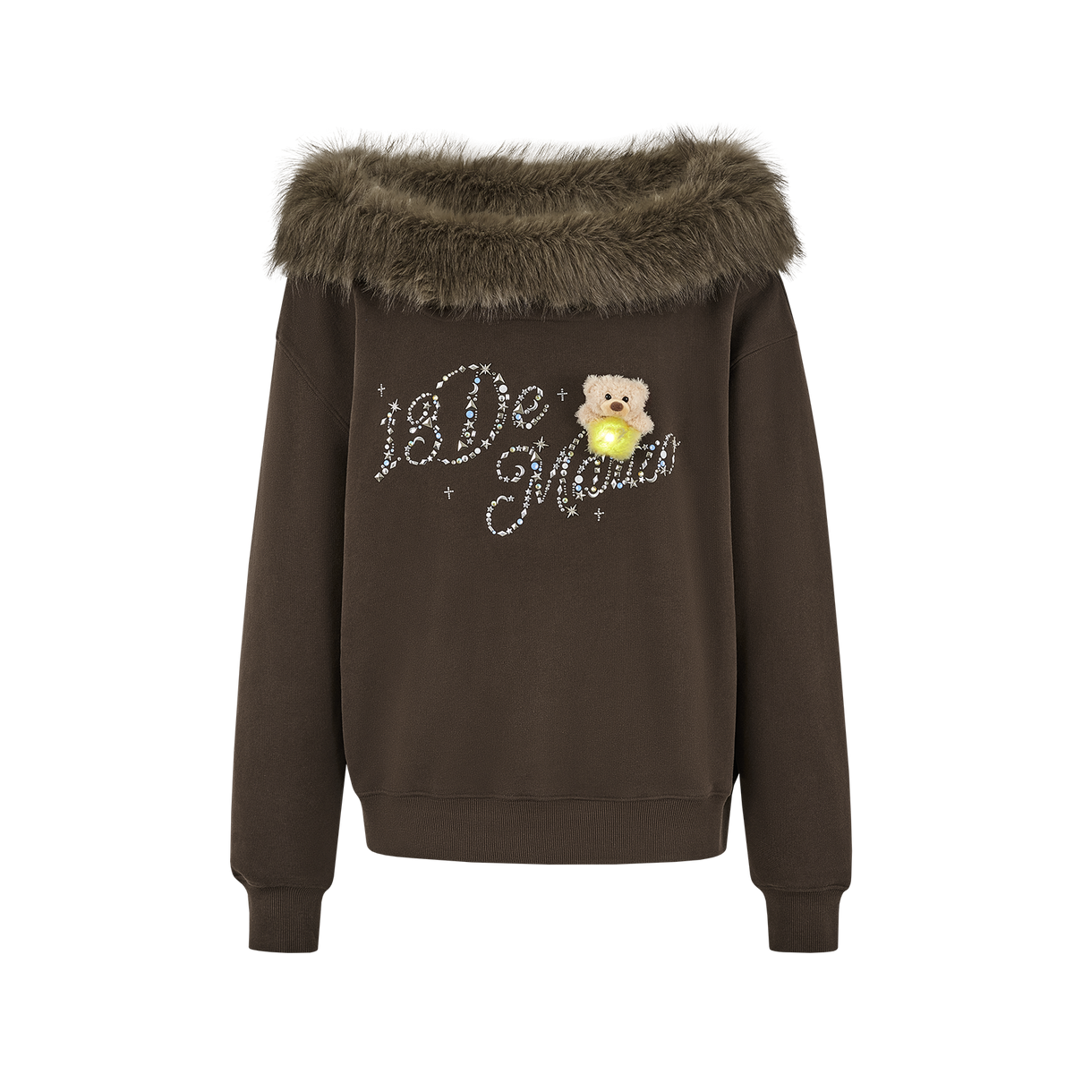 13DE MARZO Shimmer Logo Sweatshirt Brown