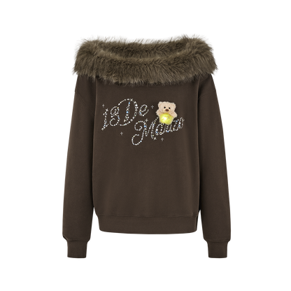 13DE MARZO Shimmer Logo Sweatshirt Brown