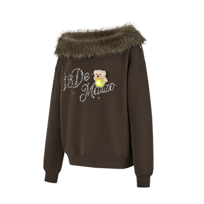 13DE MARZO Shimmer Logo Sweatshirt Brown