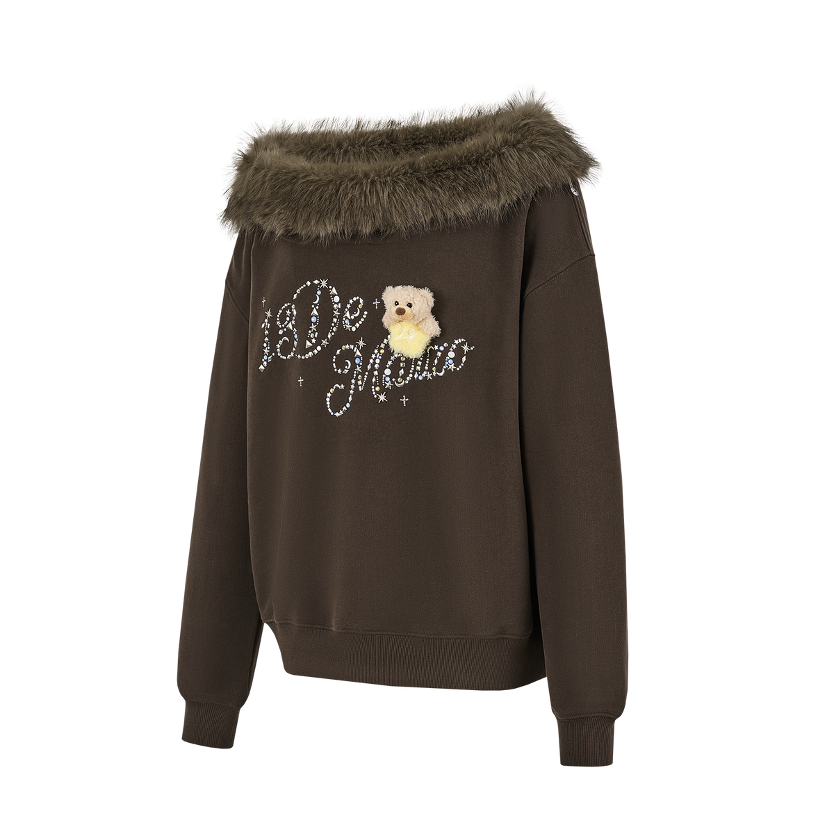 13DE MARZO Shimmer Logo Sweatshirt Brown
