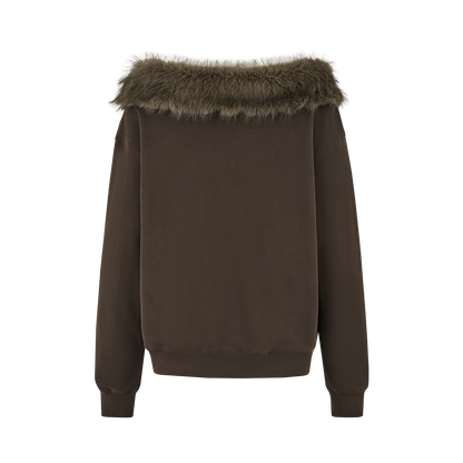 13DE MARZO Shimmer Logo Sweatshirt Brown