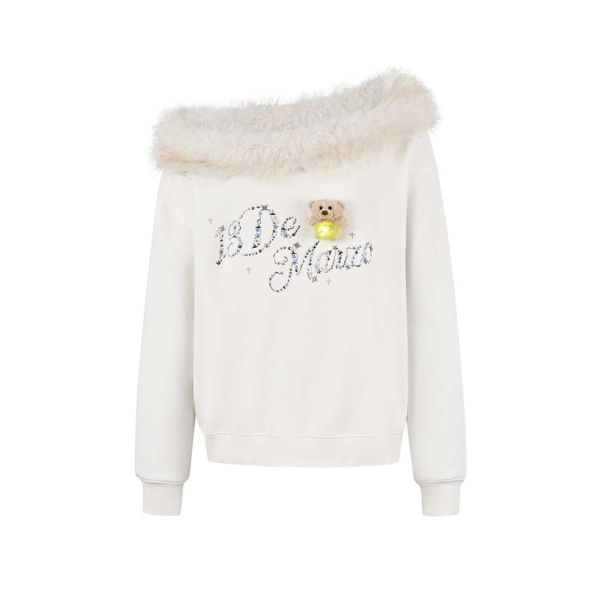 13DE MARZO Shimmer Logo Sweatshirt Beige
