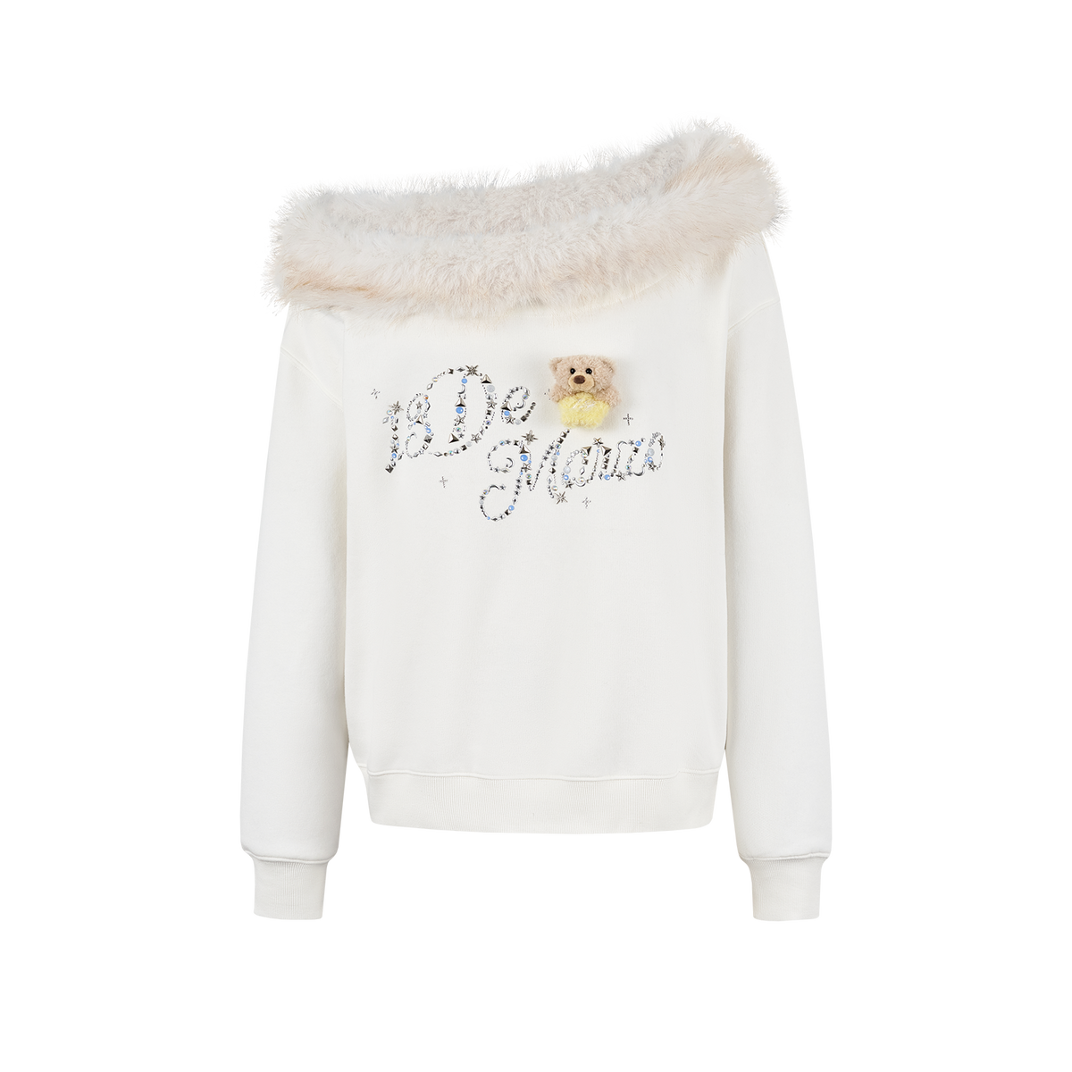 13DE MARZO Shimmer Logo Sweatshirt Beige