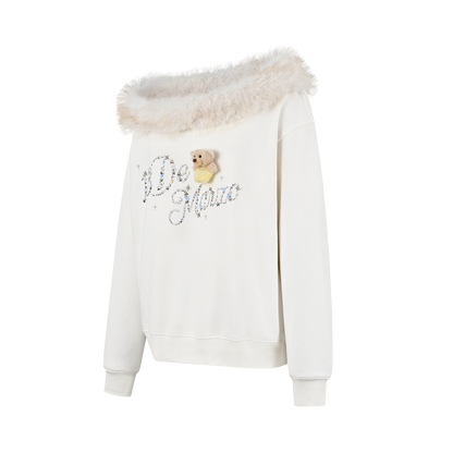 13DE MARZO Shimmer Logo Sweatshirt Beige