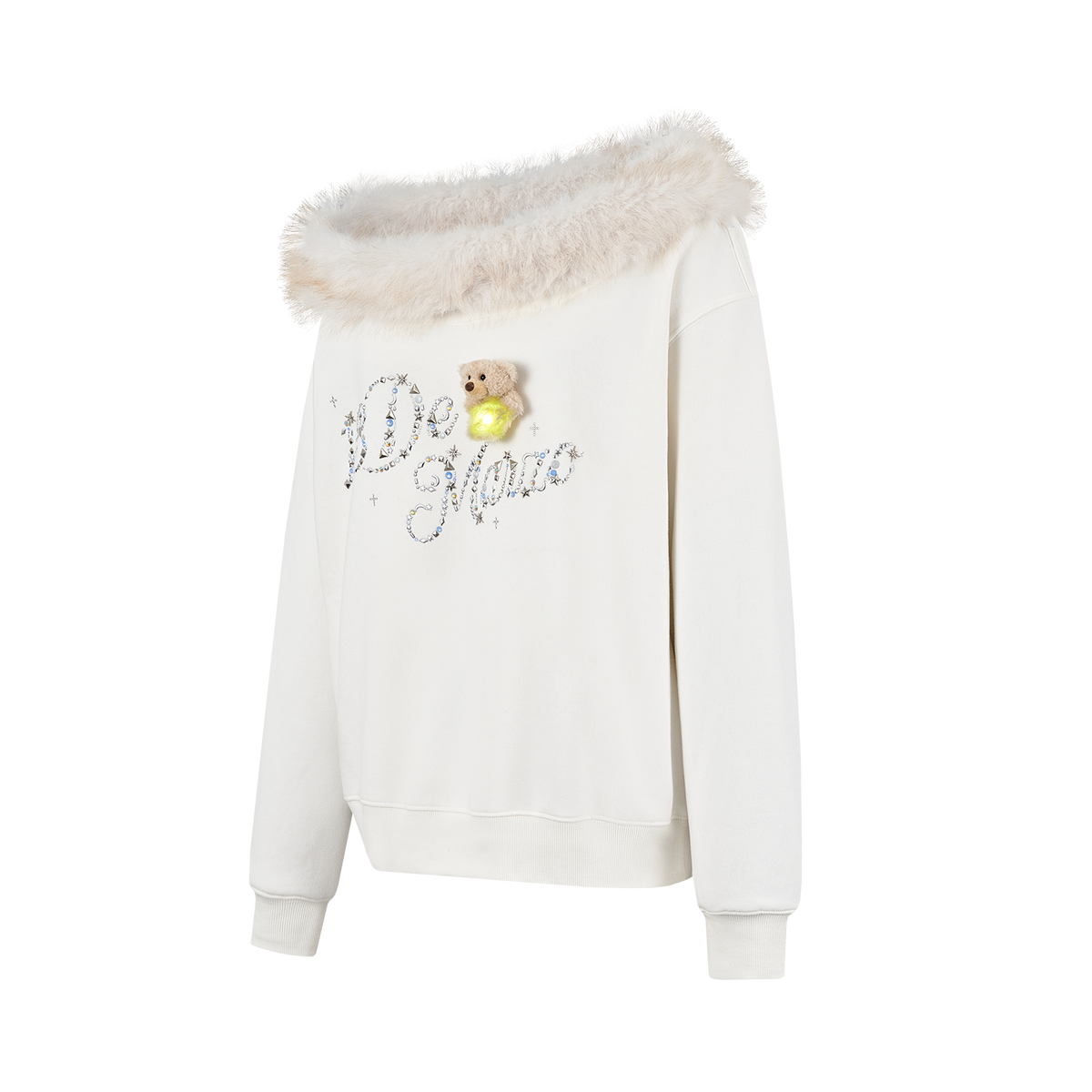 13DE MARZO Shimmer Logo Sweatshirt Beige