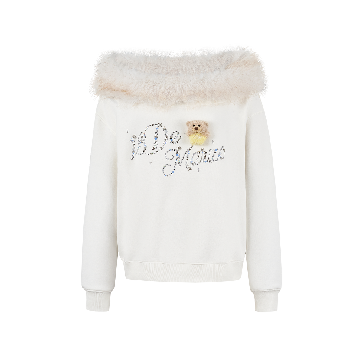 13DE MARZO Shimmer Logo Sweatshirt Beige