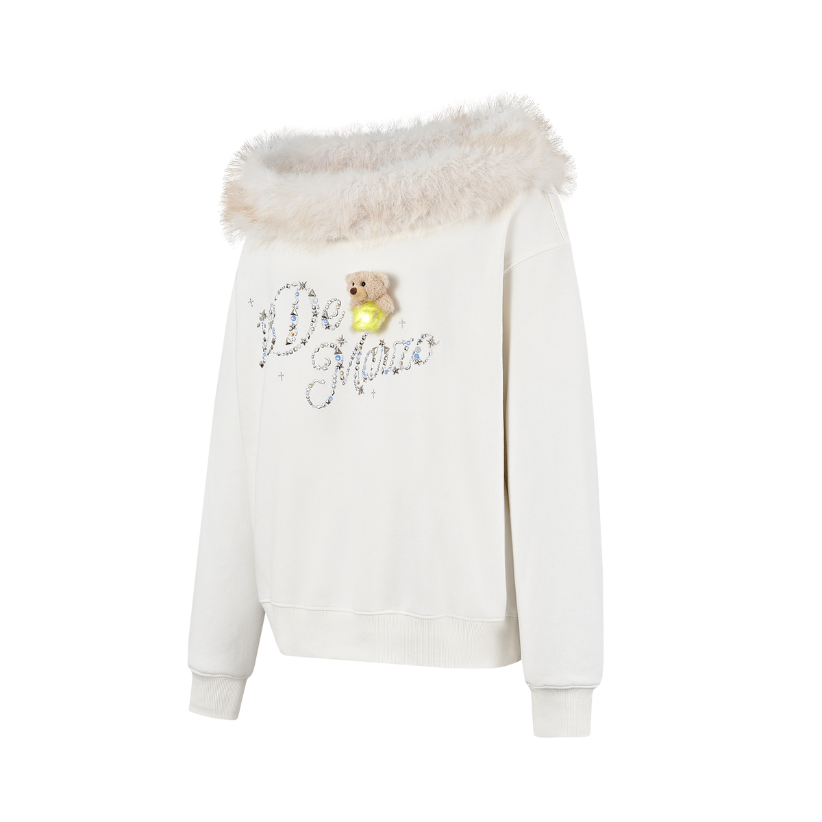 13DE MARZO Shimmer Logo Sweatshirt Beige