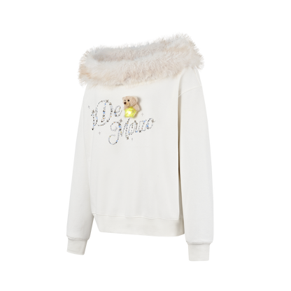 13DE MARZO Shimmer Logo Sweatshirt Beige