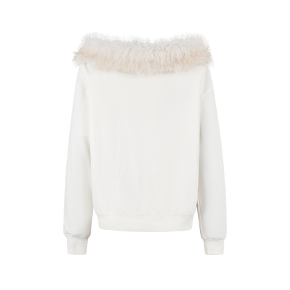 13DE MARZO Shimmer Logo Sweatshirt Beige
