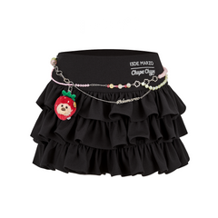 13DE MARZO Layered Tulle Skirt Black